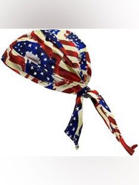 American Flag Print Head Welding Cap - Patriotic Red, White & Blue
